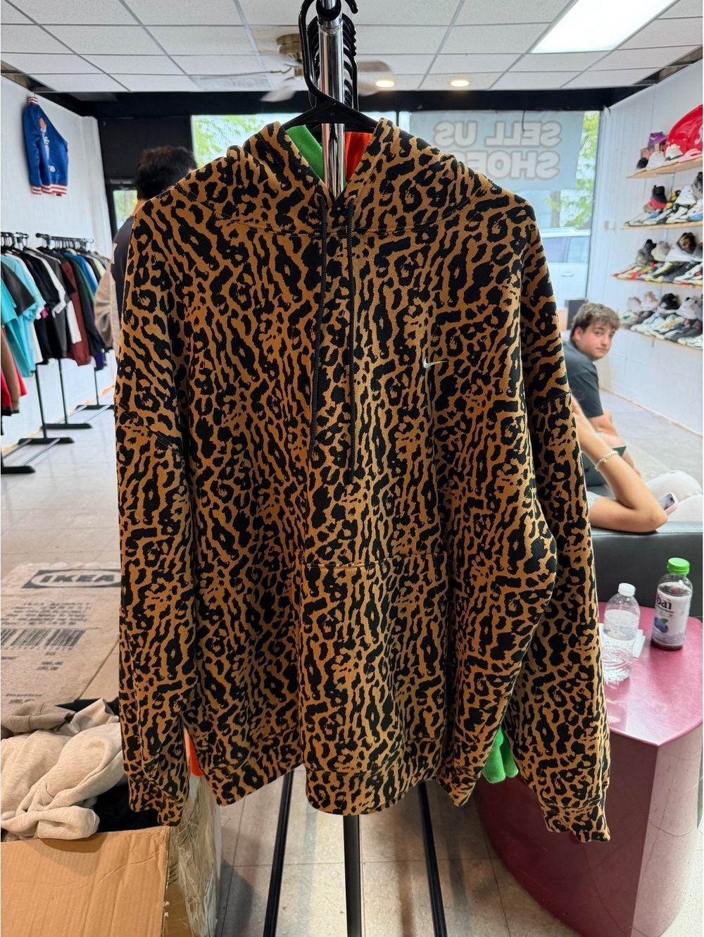 Nike SB Animal Print Hoodie in elemental gold size xl
